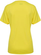 hummel Sports Shirt hmlESSENTIAL (100% recycled Polyester) Short Sleeve Yellow Ladies