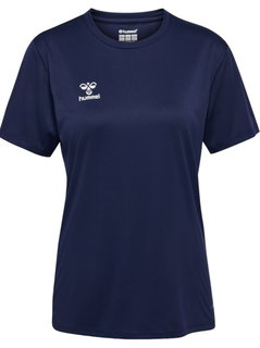 hummel Sport-Shirt hmlESSENTIAL (100% rec. Polyester) Kurzarm marineblau Damen