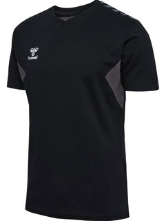 hummel Sport-Tshirt hmlAUTHENTIC CO (100% Baumwolle) Kurzarm schwarz Herren