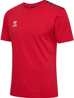 hummel Sport-Tshirt hmlAUTHENTIC CO (100% Baumwolle) Kurzarm rot Herren
