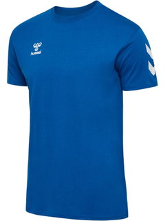 hummel Sport-Tshirt hmlGO 2.0 Chevron (Baumwolle) blau Herren