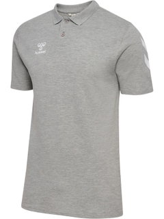 hummel Sport/Freizeit-Polo hmlGO Chevron (100% Baumwolle) grau Herren
