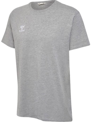 hummel Sport/Freizeit-Tshirt hmlGO 2.0 (Bio-Baumwolle, klassisch Design) Kurzarm grau Herren