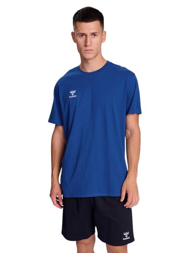 hummel Sport/Freizeit-Tshirt hmlGO 2.0 (Bio-Baumwolle, klassisch Design) Kurzarm royalblau Herren