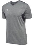 hummel Sport-Tshirt hmlAUTHENTIC Jersey (100% Polyester) Kurzarm grau/schwarz Herren