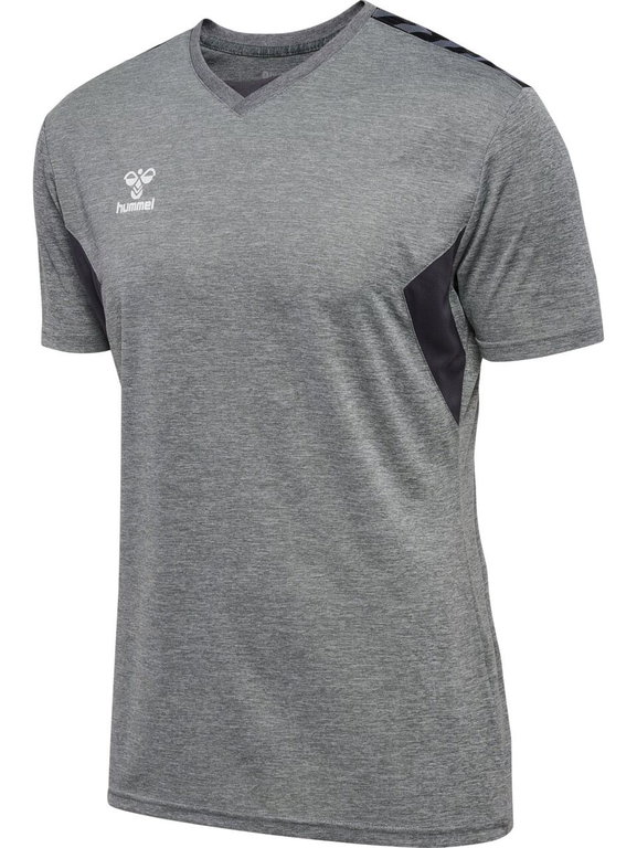 hummel Sport-Tshirt hmlAUTHENTIC Jersey (100% Polyester) Kurzarm grau/schwarz Herren