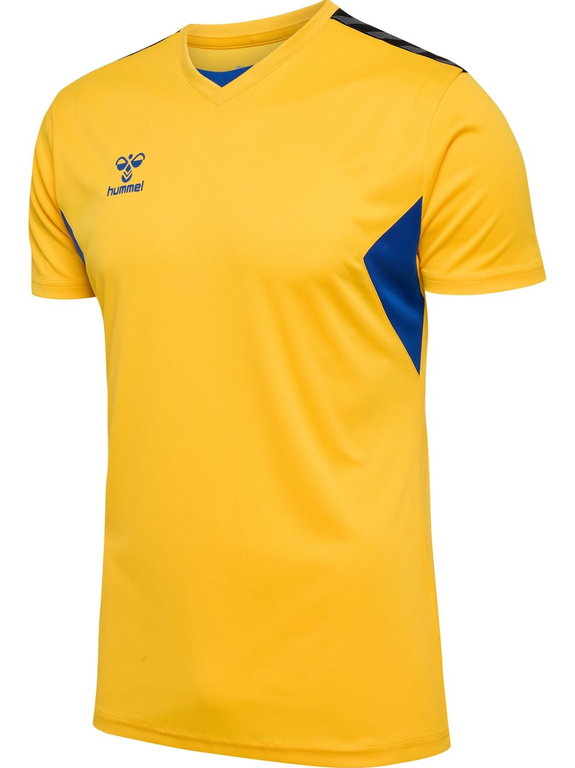 Hummel Sport T-shirt hmlAUTHENTIC Jersey (100% Polyester) Short Sleeve Yellow/Blue Men's