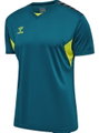 hummel Sport-Tshirt hmlAUTHENTIC Jersey (100% Polyester) Kurzarm coralblau/limegrün Herren