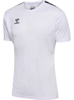 hummel Koszulka sportowa hmlAUTHENTIC Jersey (100% poliester) Krótki rękaw biało-czarna Mężczyźni