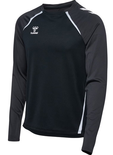 hummel Sport-Langarmshirt hmlLEAD 2.0 Crew Sweat (atmungsaktiv) schwarz/asphaltgrau Herren
