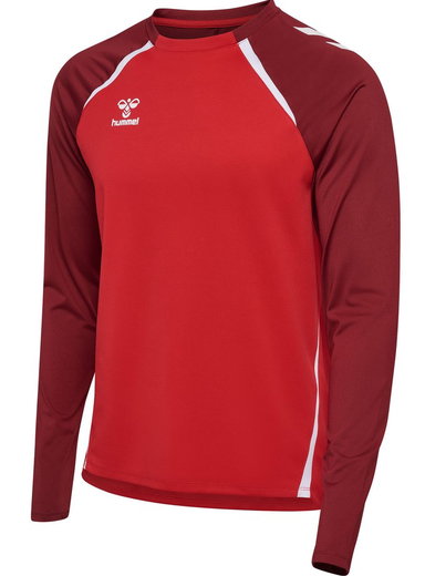 hummel Sport-Langarmshirt hmlLEAD 2.0 Crew Sweat (atmungsaktiv) rot Herren