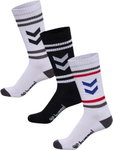 hummel Sportsocken Chevron High Crew Retro weiss/schwarz - 3 Paar