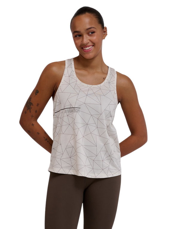hummel Tanktop hmlCOURT AOP Light Weight (atmungsaktiv, leicht) beige/grau Damen