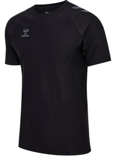 Hummel Training T-shirt hmlCIMA 2.0 Jersey (very stretchy material, soft material) black melange men's
