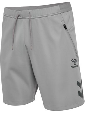 hummel Trainingshose hmlCIMA 2.0 Shorts (rec. Polyester, mit Reißverschlusstaschen) kurz grau Herren