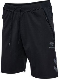hummel Trainingshose hmlCIMA 2.0 Shorts (rec. Polyester, mit Reißverschlusstaschen) kurz schwarz Herren