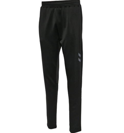hummel Trainingshose hmlQ4 Poly Pant (Interlock-Stoff) lang schwarz Herren