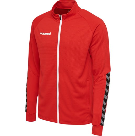 hummel Sport-Trainingsjacke hmlAUTHENTIC Poly Zip (gestrickter Polyester, mit Reißverschlusstaschen) rot Kinder