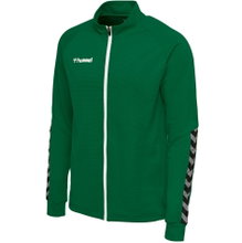hummel Sport training jacket hmlAUTHENTIC Poly Zip (knitted polyester, with zip pockets) dark green children