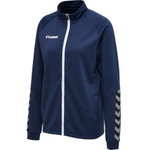 hummel Sport-Trainingsjacke hmlAUTHENTIC Poly Zip (gestrickter Polyester, mit Reißverschlusstaschen) marineblau Damen