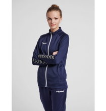 hummel Sport-Trainingsjacke hmlAUTHENTIC Poly Zip (gestrickter Polyester, mit Reißverschlusstaschen) marineblau Damen