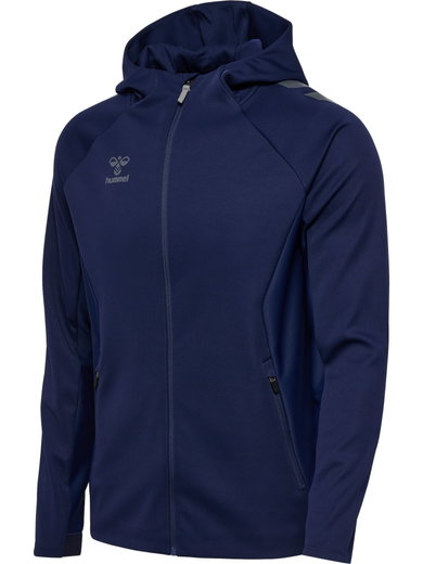 hummel Kurtka treningowa hmlCIMA 2.0 Zip Hoodie (recyklingowany poliester, z kapturem) granatowa Męska