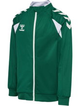 hummel Trainingsjacke hmlCORE 2.0 Track Zip (100% rec. Polyester) dunkelgrün/weiss Jungen