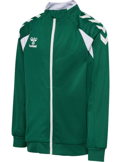 hummel Training Jacket hmlCORE 2.0 Track Zip (100% recycled Polyester) dark green/white boys