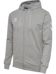 hummel Trainingsjacke hmlGO 2.0 Chevron Full-Zip Hoodie (Baumwolle, mit Kapuze) grau Herren