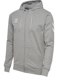hummel Trainingsjacke hmlGO 2.0 Chevron Full-Zip Hoodie (Baumwolle, mit Kapuze) grau Herren