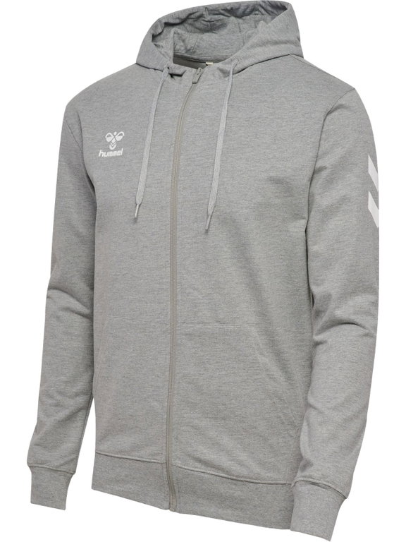 hummel Trainingsjacke hmlGO 2.0 Chevron Full-Zip Hoodie (Baumwolle, mit Kapuze) grau Herren