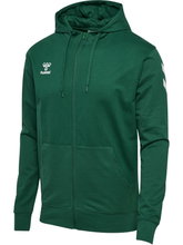 hummel Kurtka treningowa hmlGO 2.0 Chevron Full-Zip Hoodie (bawełna, z kapturem) ciemnozielona męska