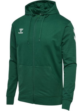 hummel Training Jacket hmlGO 2.0 Chevron Full-Zip Hoodie (Cotton, with Hood) dark green Men's