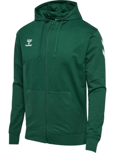 hummel Training Jacket hmlGO 2.0 Chevron Full-Zip Hoodie (Cotton, with Hood) dark green Men's