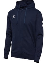 hummel Training Jacket hmlGO 2.0 Chevron Full-Zip Hoodie (Cotton, with Hood) navy blue Men's