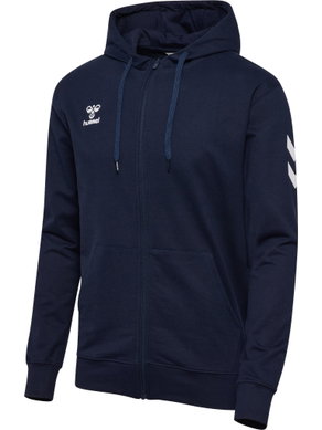 hummel Training Jacket hmlGO 2.0 Chevron Full-Zip Hoodie (Cotton, with Hood) navy blue Men's