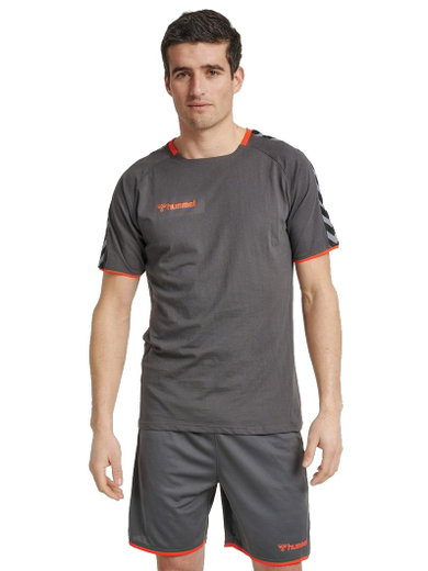 hummel Sport T-shirt hmlAUTHENTIC Training Tee (Cotton-Polyester blend) Short sleeve asphalt grey Men