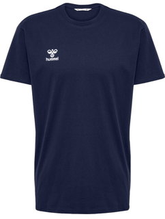 hummel Sport/Freizeit-Tshirt hmlGO 2.0 (Bio-Baumwolle, klassisch Design) Kurzarm marineblau Herren