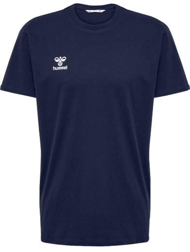 hummel Sport/Freizeit-Tshirt hmlGO 2.0 (Bio-Baumwolle, klassisch Design) Kurzarm marineblau Herren
