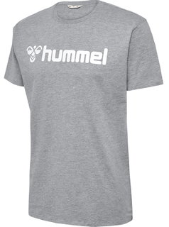 hummel Sport/Czas wolny T-shirt hmlGO 2.0 Logo (Bawełna organiczna) Krótki rękaw szary Mężczyźni