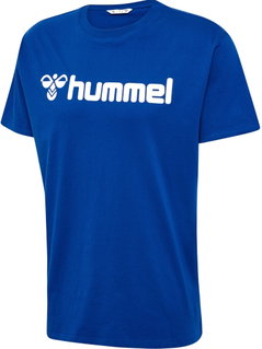 hummel Sport/Czas wolny T-shirt hmlGO 2.0 Logo (Bawełna organiczna) Krótki rękaw ciemnoniebieski Mężczyźni