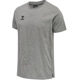 hummel Koszulka sportowa hmlMOVE Grid Cotton (100% bawełna) Krótki rękaw jasnoszara Mężczyźni