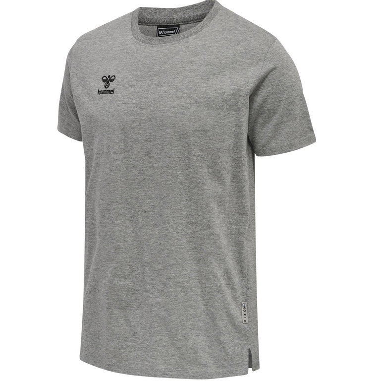 hummel Sport-Tshirt hmlMOVE Grid Cotton (100% Baumwolle) Kurzarm hellgrau Herren