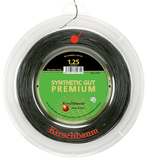 Kirschbaum Tennissaite Synthetic Gut Premium schwarz 200m Rolle
