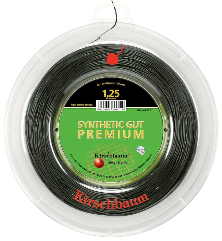 Kirschbaum Tennissaite Synthetic Gut Premium schwarz 200m Rolle
