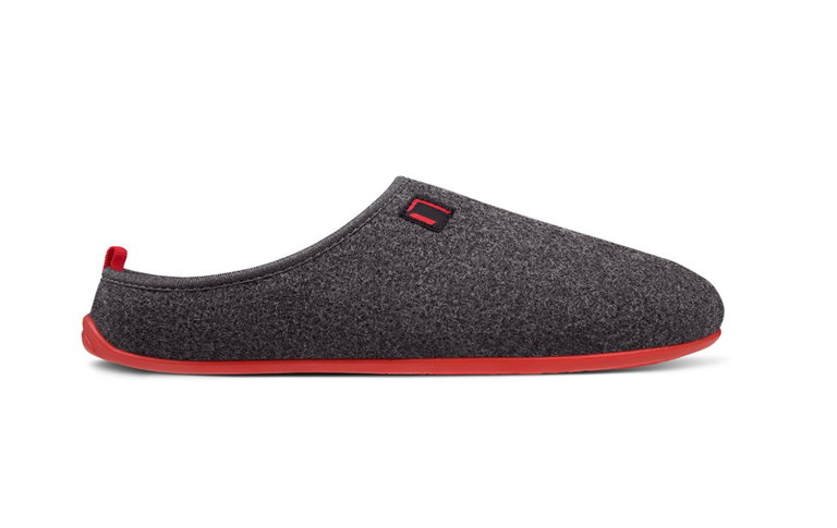 nanga Hausschuhe Pantoffel Wool Slipper - 100% Schurwolle - grau/rot (Größe 43-46)