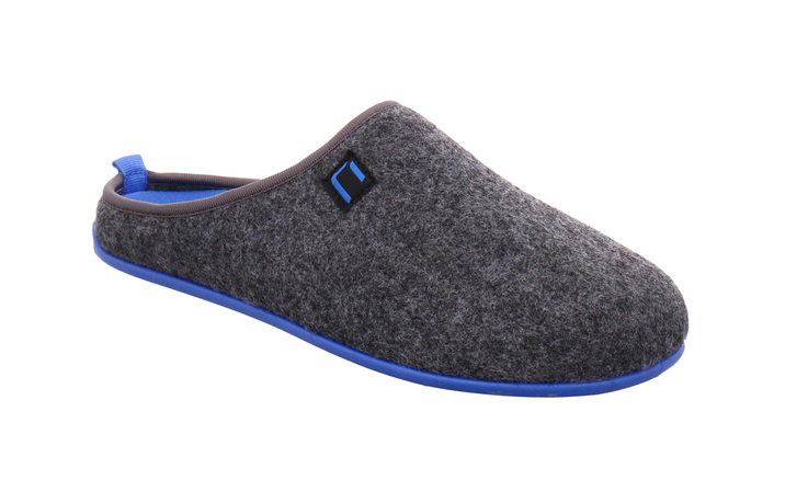 nanga Hausschuhe Pantoffel Wool Slipper - 100% Schurwolle - grau/blau (Größe 41-42)