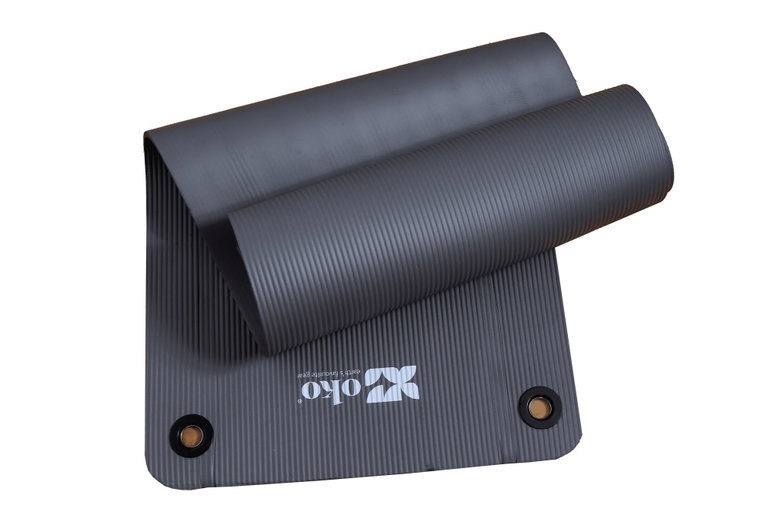 oko Fitness-/Yogamatte (mit Ösen) grau 180x60x0,8cm