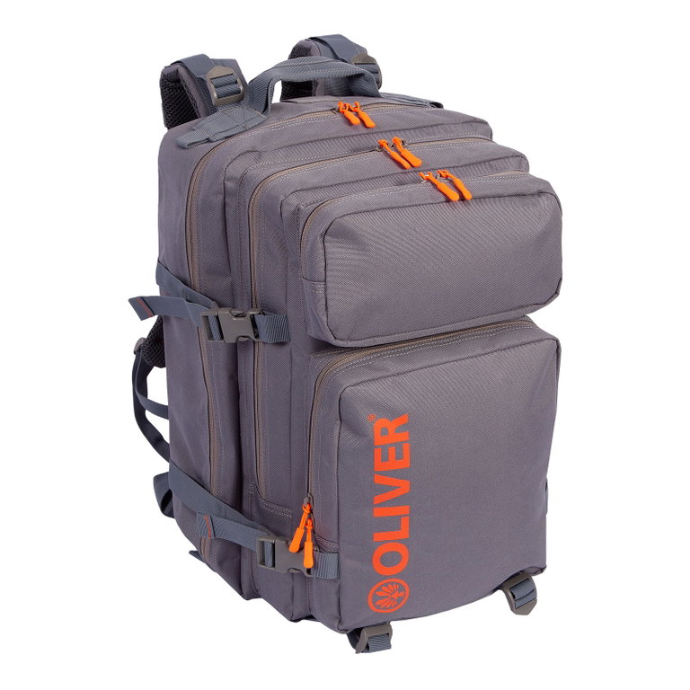 OLIVER Backpack (2 main compartments, 2 front pockets, chest strap) 2024 grey - 47x30x35cm