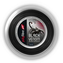 Polyfibre Tennissaite Black Venom (Haltbarkeit+Kontrolle) schwarz 200m Rolle